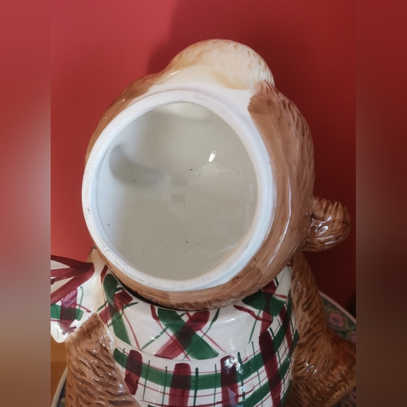Holiday Treasure Teddy Bear Ceramic Cookie Jar World Bazaar Inc - Picture 7 of 10
